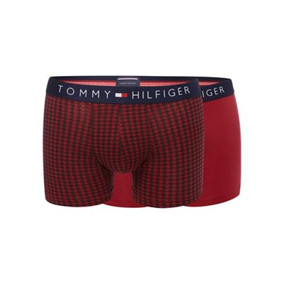 Pack of two red houndstooth hipster trunks